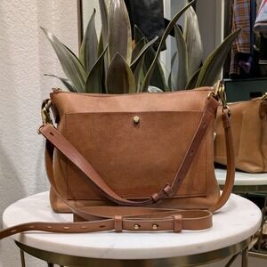 Madewell The Transport Shoulder Crossbody Bag 100% Leather English Saddle Color